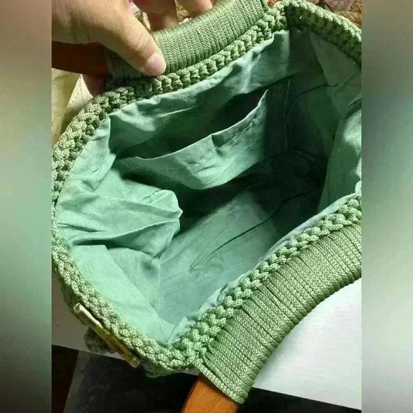 NEW! Handmade crochet bag with wood handle - Picture 5 of 7